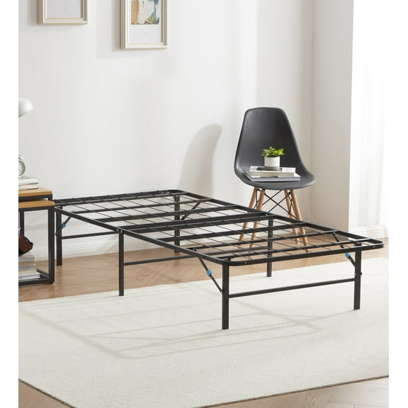 Lammaloe Foldable Twin XL Bed Frame with 14" Storage, Metal Platform Foldable Bed Base, No Box Spring Required, Tool Free Assembly