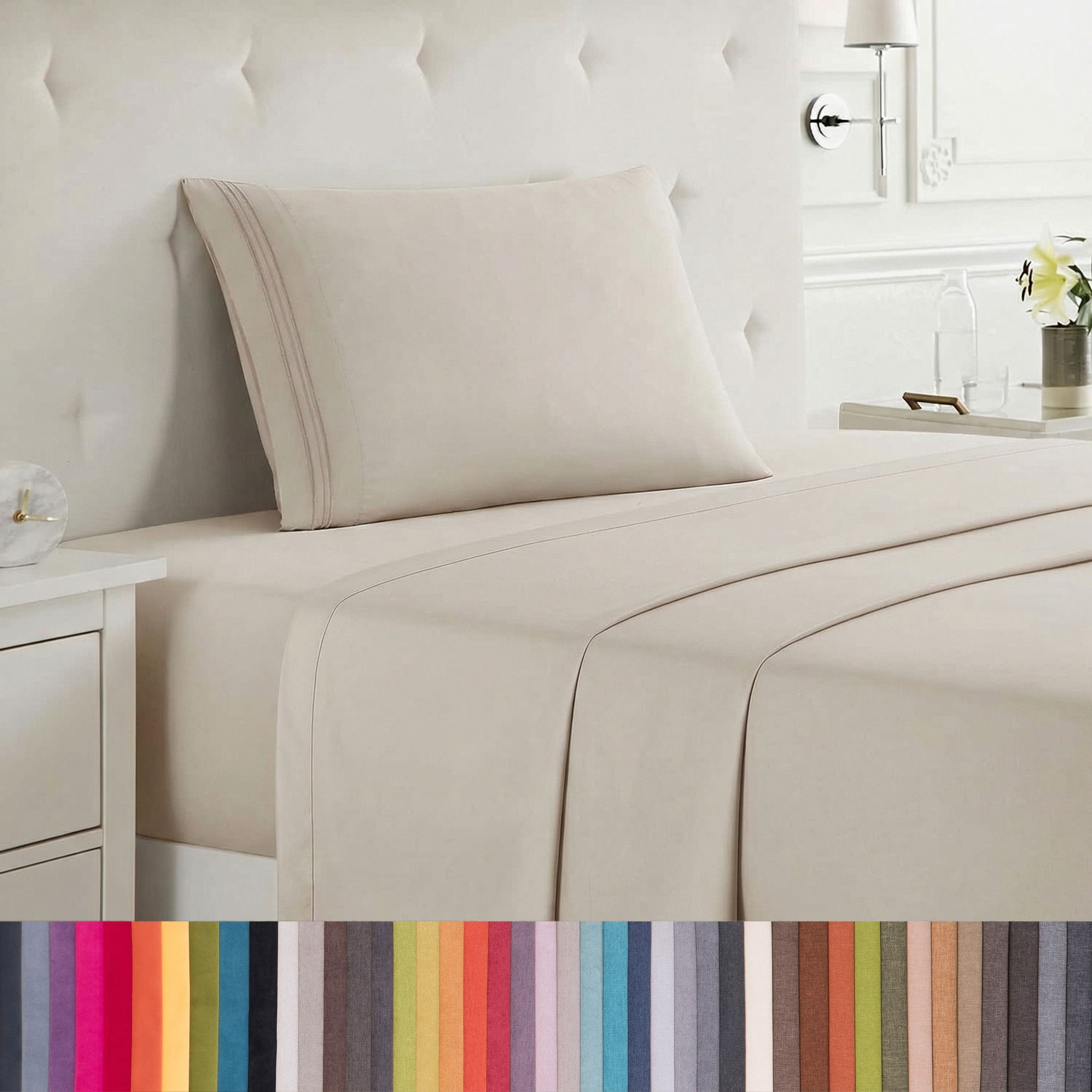 Lammaloe Twin XL Sheets Set, Hotel Style Deep Pocket 3 Piece Bed Sheets, Soft Microfiber Kids Bedding Set, Linen