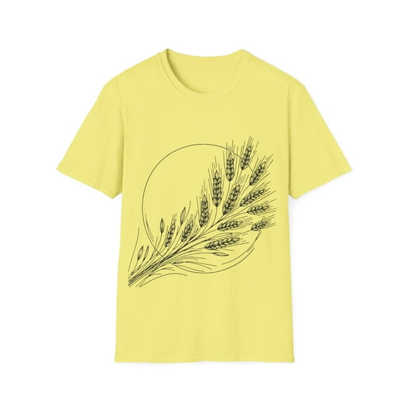 Lammas Tshirt with Wheat and Sun Design - Minimalist Style, 4 Color Options