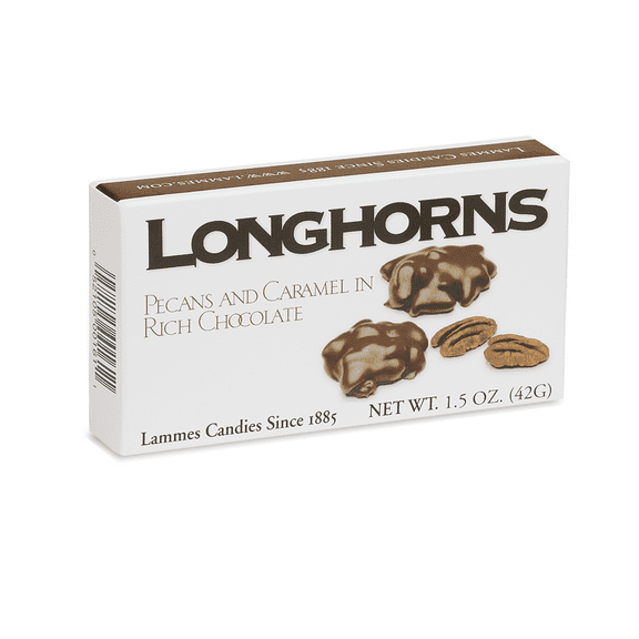 Lammes Candies 2 Piece Milk Chocolate Longhorns - Case of 48