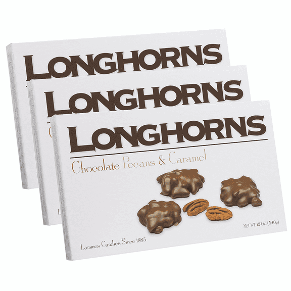 Lammes Candies Longhorns Gift Box - Pecan, Milk Chocolate, Caramel 12oz