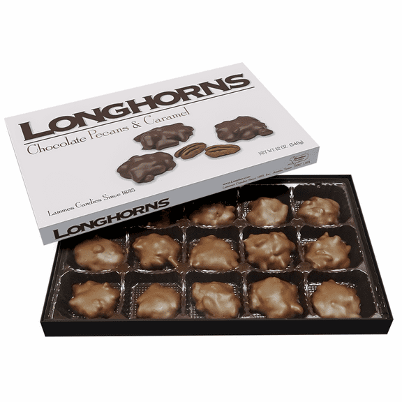 Lammes Candies MilkDark Chocolate Longhorn Combo Gift Box - Pecan, Caramel, Chocolate 24oz