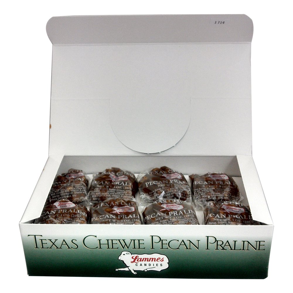 Lammes Texas Chewie Pecan Praline Candy 24 Piece Box Enjoy Texas