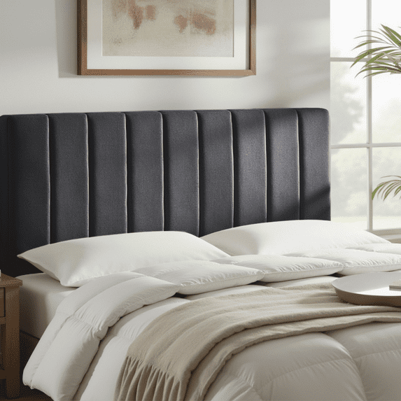 Lammlaoe King Headboard Only, Upholstered Wall Mounted, Peel and Stick Installation, Sound Reducing 3D Panel Design, Easy Assembly, Gray