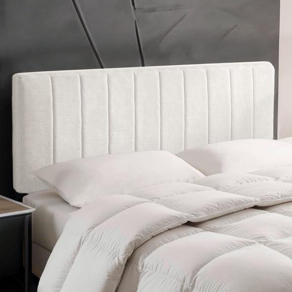 Lammlaoe Twin Headboard, Upholstered Wall Mounted, Peel and Stick Installation, Sound Reducing 3D Panel Design, Easy Assembly, Off White