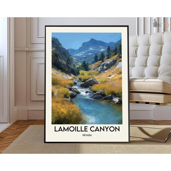 Lamoille Canyon Nevada Ruby Mountains Nature Map Wall Art Decor Unframed Paper Print
