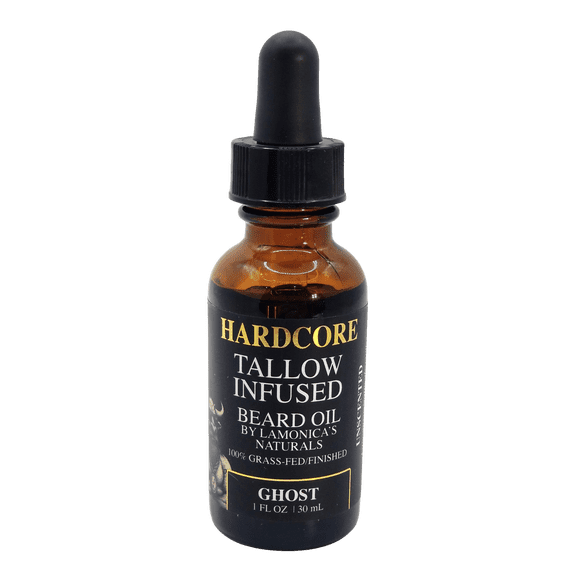 Lamonica’s Naturals Hardcore Tallow-Infused Beard Oil, Unscented, 1 fl oz
