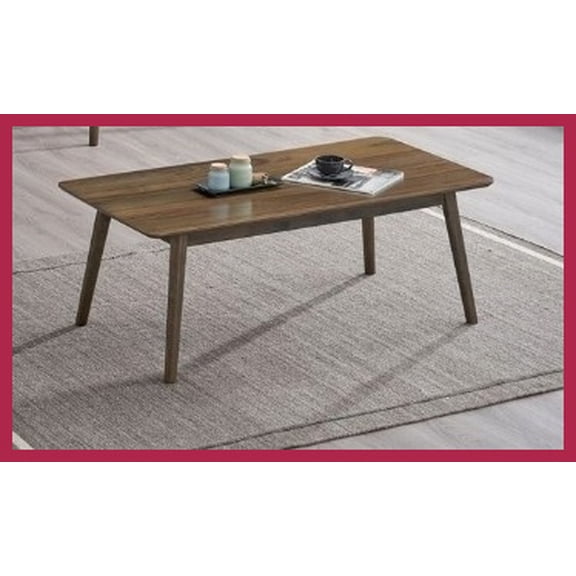 Lamonte Contemporary Solid Rubber Wood Coffee Table for Living Room, 70lbs Weight Capacity & Modern Style
