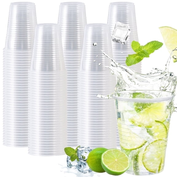 Lamosi 12 oz Clear Plastic Cups Disposable Crysta Cold Drinking Cup, 300 Pack