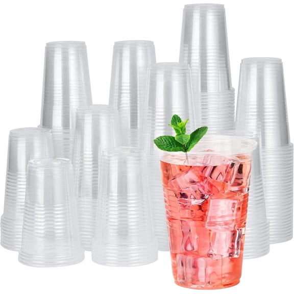 Lamosi 9 oz Clear Plastic Cups Cold Drinking Clear Cups, 500 Count