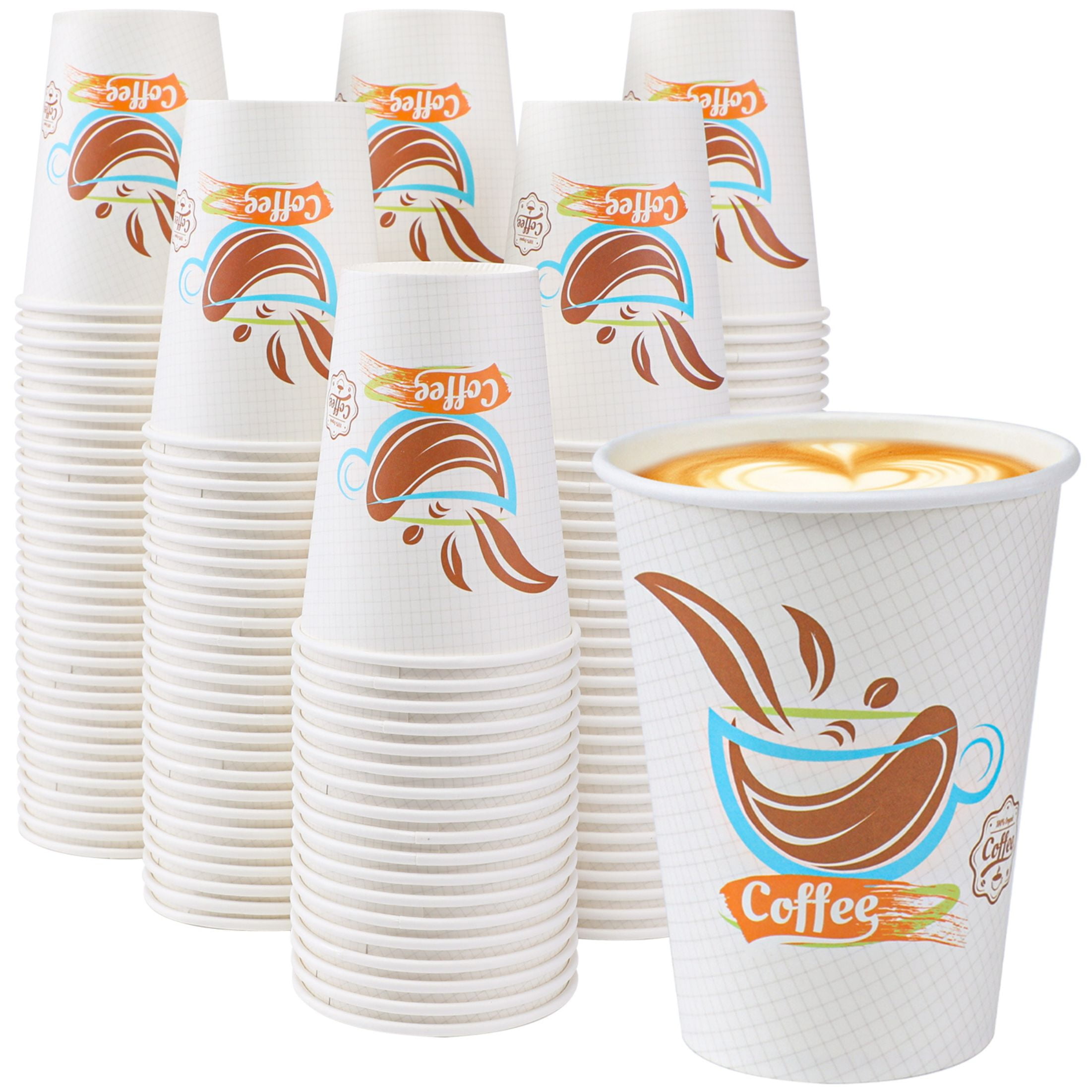Lamosi Disposable Paper Cups 12 oz Hot Cups, 100 Count