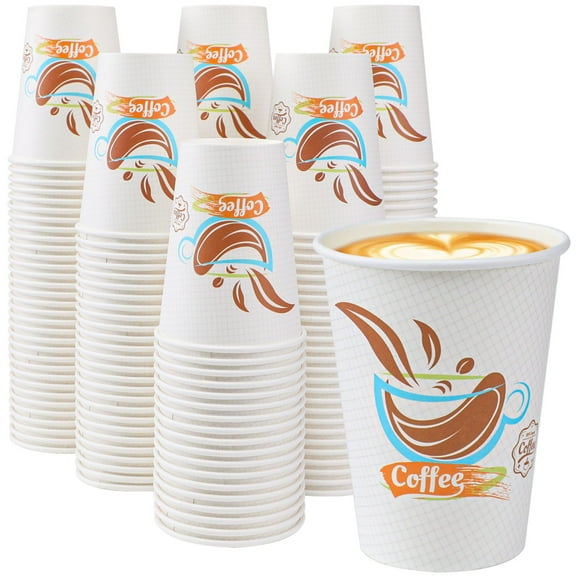Lamosi Disposable Paper Cups 12 oz Hot Cups, 100 Count