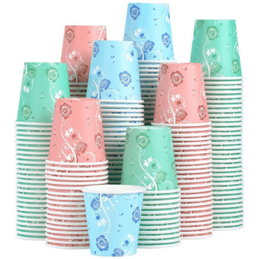 Lamosi To Go Paper Cups, Disposable Cups, 5 oz, 300 Count, Multicolor