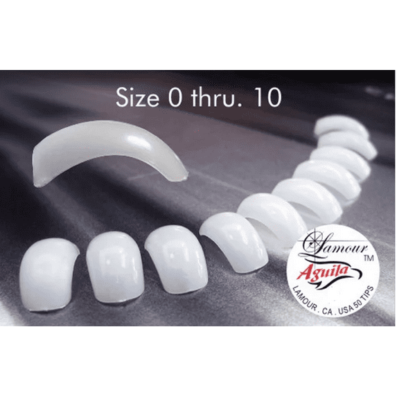 Lamour Nail Tips - Aguila/Eagle Super Curve Natural Tips Size 0 to 10 * 550 ct *