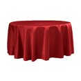 thumbnail image 1 of Lamour Satin 120" Round Tablecloth 100% polyester - Apple Red, 1 of 1
