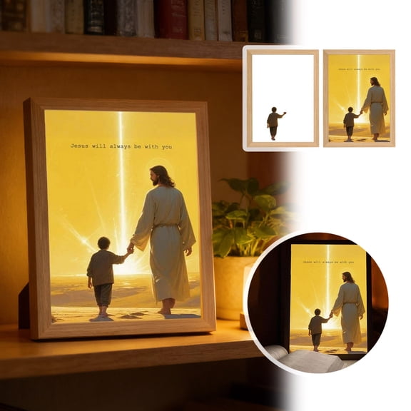 Lamp 4D LED Night Light Christ Light Painting Picture Light Up Illuminated Lamp For Livingroom Bedroom