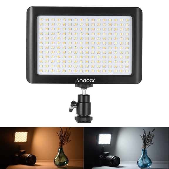 Lamp Andoer Mini Portable Dimmable Studio Video Photography LED Light Panel Lamp 3200K/6000K 192pcs Beads For DSLR Camera DV Camcorder