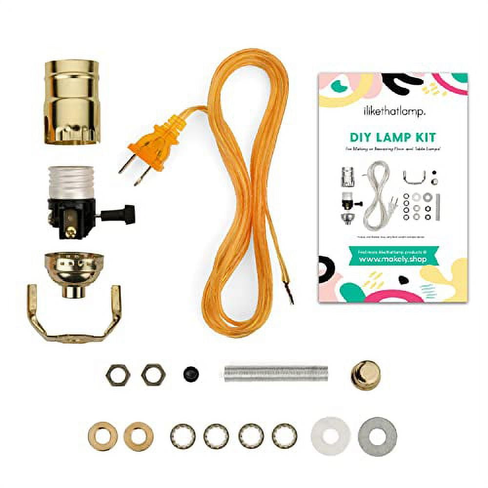 Ohlectric Lamp Making Kit - Contains Lamp Parts & Wiring Kits - Brass  Plated, Push Through Socket - Rewire an Old Broken Lamp - Complete  Make-a-lamp