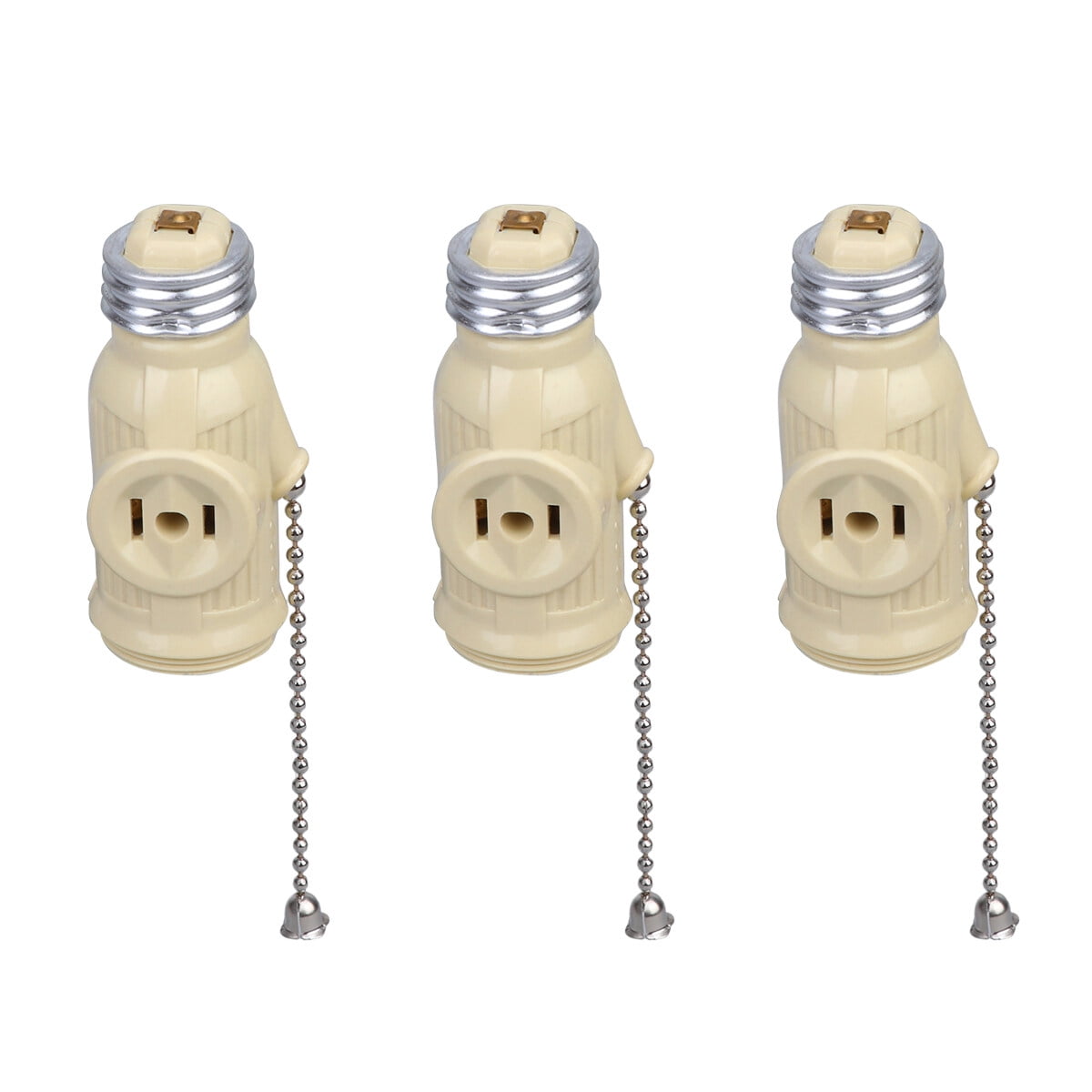Lamp Bases with Pull Chain 3PCS E26 Lamp Bases Adapter Bakelite Bulb