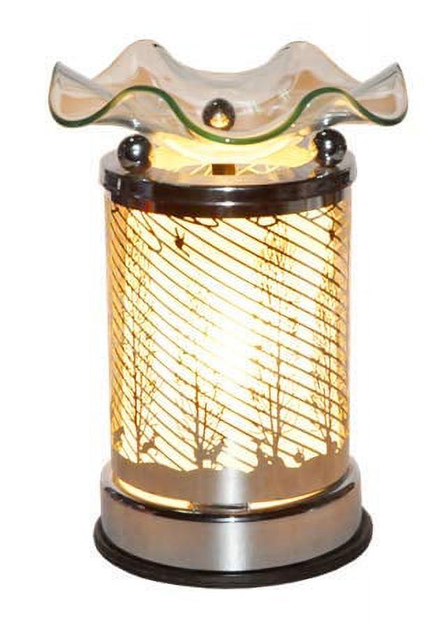 Lamp Electric Candle Or Wax Warmer Or Oil Burner Silver With Deer