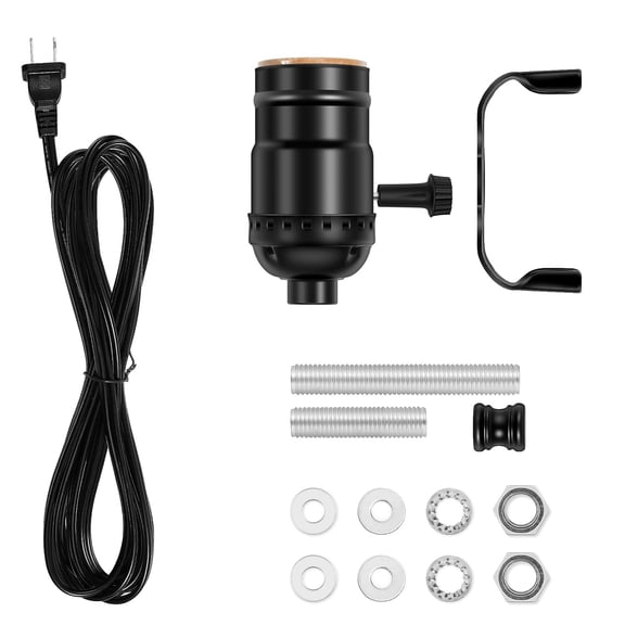 Lamp Kit Light Bulb Socket & Extender, Repair Kit, Black Lamp Kits for Do It Yourself