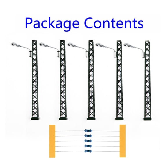 Lamp Model Railway Lights Gauge H0 LED Lamp Set for Model Trains 5 Pieces with Lattice Mast Design High Quality
