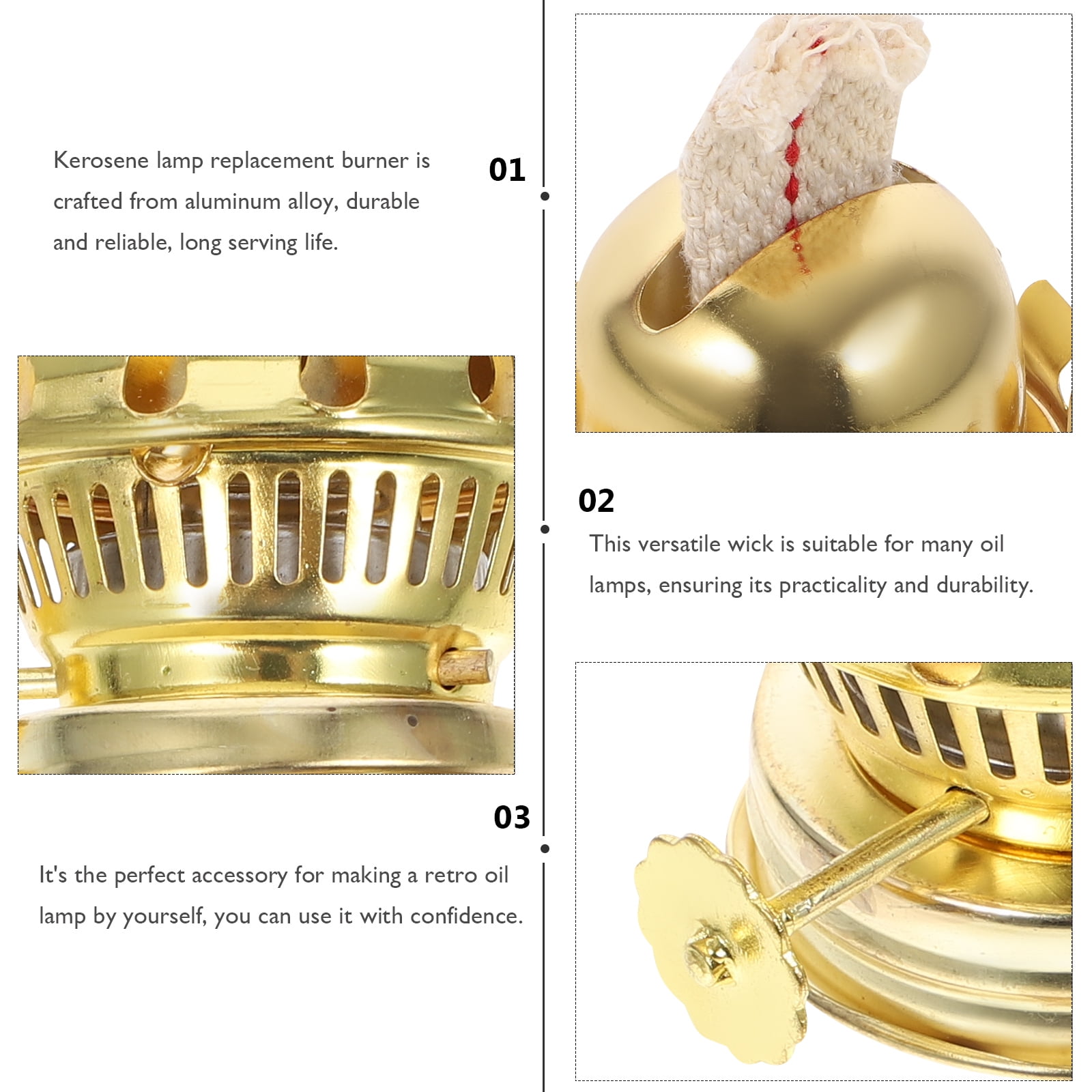 Lamp Oil Wick Replacement Holder Rack Burner Candle Light Wicks Parts