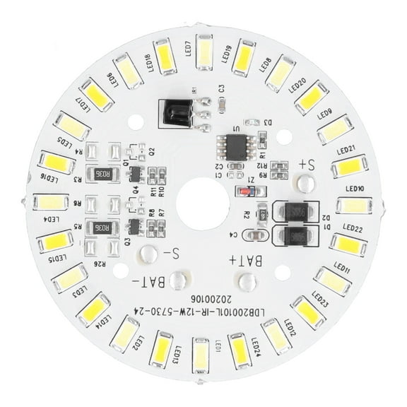 Lamp Panel Board, 12W 3.2V/3.7V LED Lamp Panel Timing White+ Warm Light For Home For Solar Flood Lights For Solar For Garden