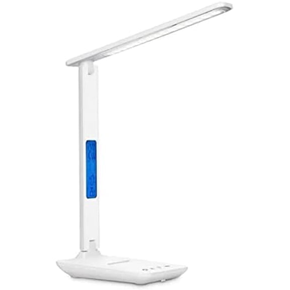 Lamp Plus 3 in 1 Lamp with Phone Charger, Clock, and Thermostat - 400 Lumens, 180-Degree Flex Neck, Qi Charging, Compatible with iPhone 11, 12, X, 8 Plus, 8, Samsung Galaxy S8, Note, 8. - Warm White