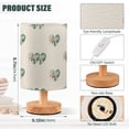 thumbnail image 1 of Lamp Printed Gifts Table Lamp USB Bedside Desk Nightstand Lamp Wood Base for Bedroom Living Room Office Desk College Dorm Emerald Green Hearts Pattern, 1 of 7