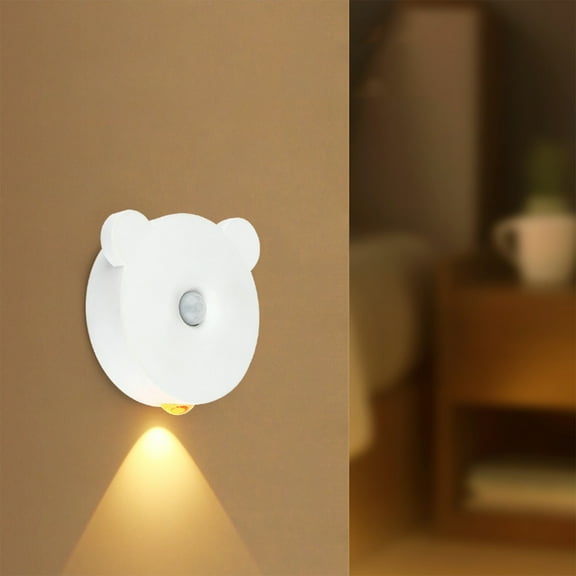 Lamp Rechargeable Battery Night Light Mini Motion Sensor Night Light Warm White LED Stick-On Closet Light With Dusk To First Light Sensor for Wall Stairs Hallway Tabletop Night Light
