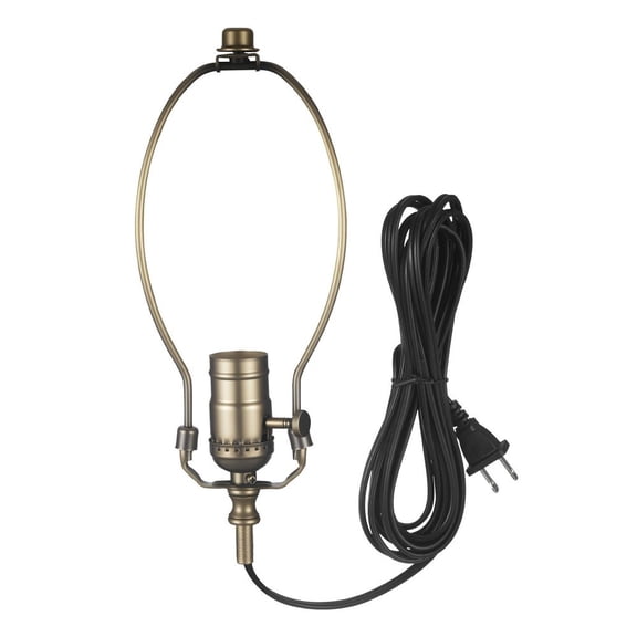Lamp Rewire Kit, E26 Lamp Socket with 12 ft Matching Cord, Antique Bronze Finish, Lamps Making Kit with All Essential Hardware, Light Wiring Kits for Table & Floor Lamps, DIY Rewire or Repair