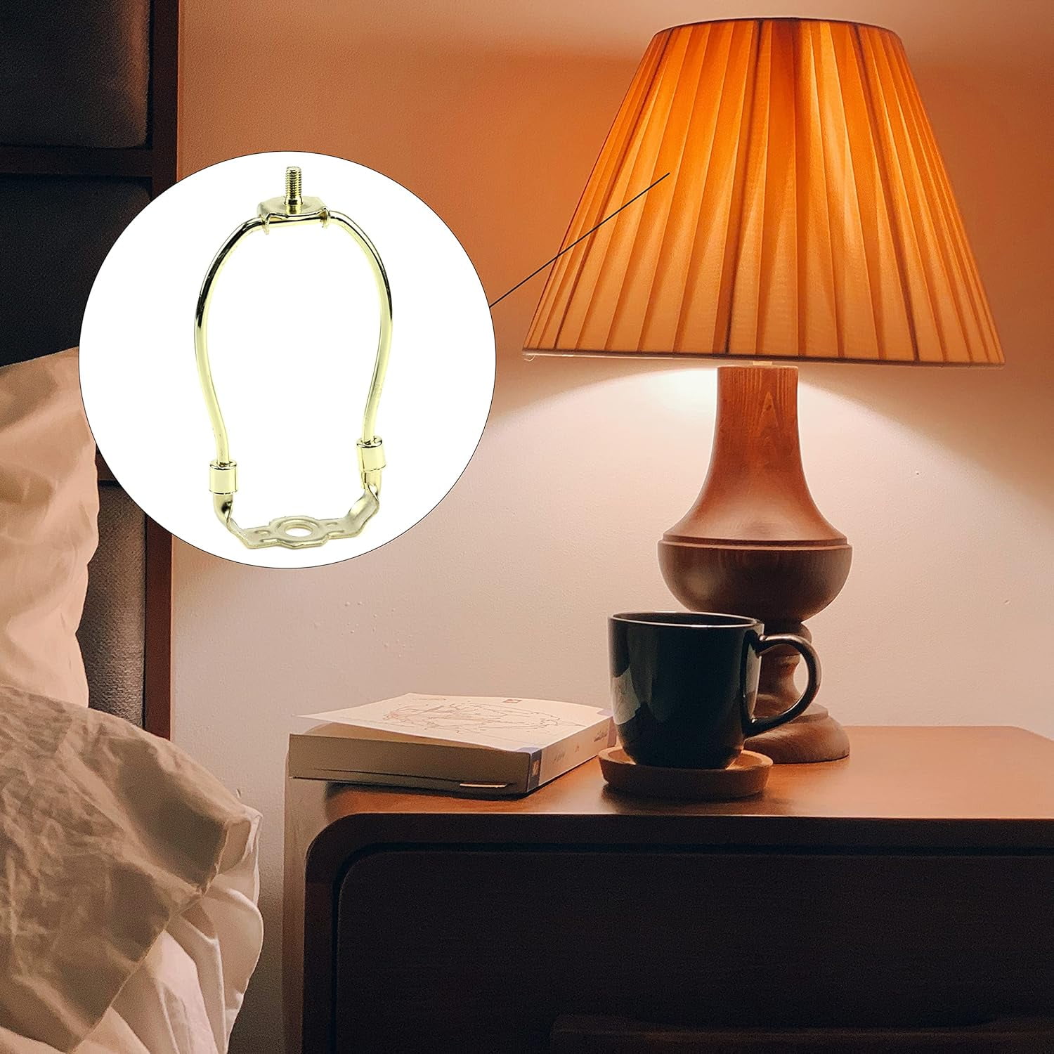 Lamp Shade Harp Holder Lamp Shade Bracket With 3/8 Standard Saddle Horn