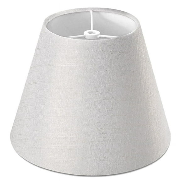 Lamp Shade Linen Fabric White Small 5 Inch Top Diameter x 9 Bottom 7 Tall (White with Gold Threads)