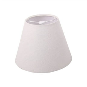 Lamp Shade Linen Fabric White Small 5 Inch Top Diameter x 9 Bottom 7 Tall (White with Gold Threads)