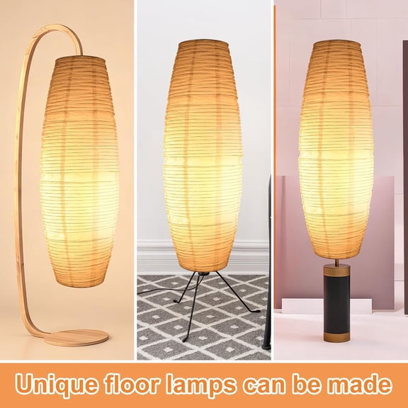 Lamp Shade: Standing Paper Floor Lamp Shades Hanging Rice Paper Lampshade Replacement Foldable, Floor Light Cover Making Light Soft Ambient for Home, Bedroom Lighting Accessory (Minimalist)