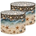thumbnail image 1 of Lamp Shades Set of 2 Beach Shore Starfish Seashells Clear Ocean Water 13" x 13" x 10" Lampshade for Table Lamps Floor Lamps Lamp Shade Replacement Easy Assembly Required, 1 of 8
