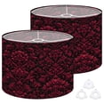 thumbnail image 1 of Lamp Shades Set of 2 Easy Assembly Elegant Red Floral Damask Black Drum Lampshades for Table Lamps Floor Lamps Pendant Light 13"x13"x10" Replacement Lamp Shade, 1 of 8