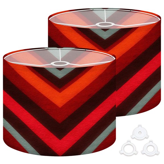 Lamp Shades Set of 2 Easy Assembly Striped zigzagging Zig zag line Stripy geometric Drum Lampshades for Table Lamps Floor Lamps Pendant Light 13"x13"x10" Replacement Lamp Shade