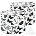 thumbnail image 1 of Lamp Shades Set of 2 Easy Assembly hand drawn black silhouette butterflies white Drum Lampshades for Table Lamps Floor Lamps Pendant Light 13"x13"x10" Replacement Lamp Shade, 1 of 8