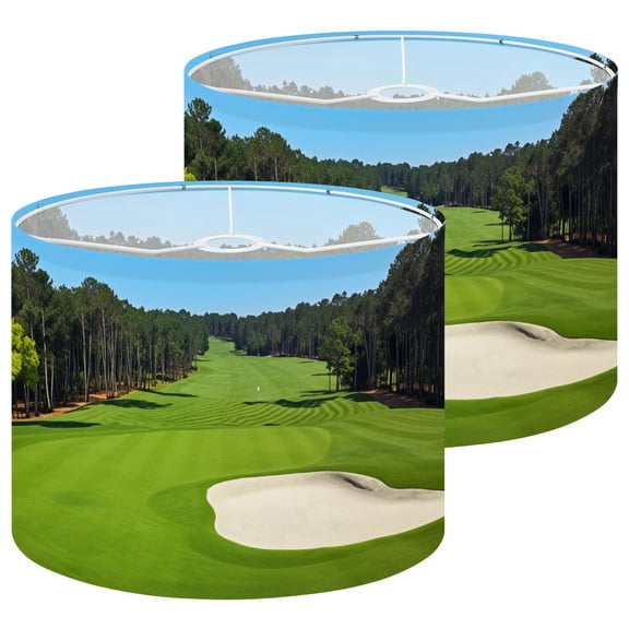 Lamp Shades Set of 2 Golf Course California Landscape Sports Fan Trees Bunkers 13" x 13" x 10" Lampshade for Table Lamps Floor Lamps Lamp Shade Replacement Easy Assembly Required