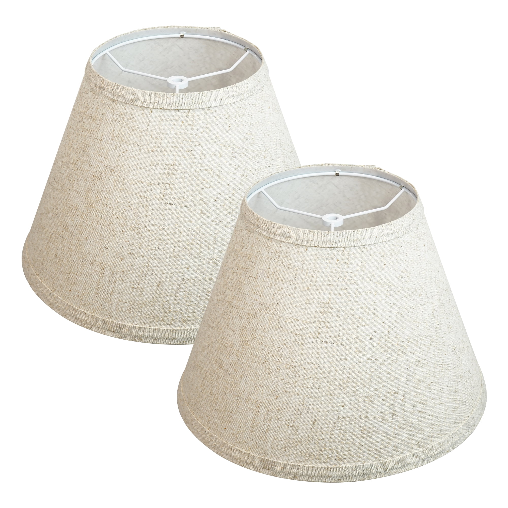 Brown Barrel Lamp Shades 2 Count, Medium Lampshade 7x13x9 inch, Fabric lampshade for Table Lamp And Floor Lamp,  Lamp Cover, Lamp Shade Harp Holder Included