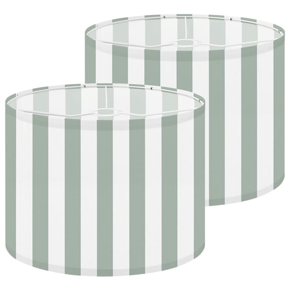 Lamp Shades Set of 2 Minimalist Vertical Striped Soft White 13" x 13" x 10" Lampshade for Table Lamps Floor Lamps Lamp Shade Replacement Easy Assembly Required
