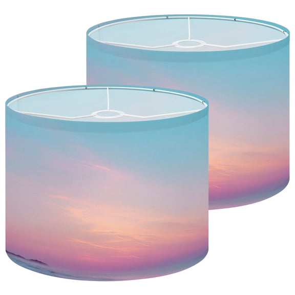Lamp Shades Set of 2 sunset sky soft blur pastel colored clouds gradient cloud 13" x 13" x 10" Lampshade for Table Lamps Floor Lamps Lamp Shade Replacement Easy Assembly Required