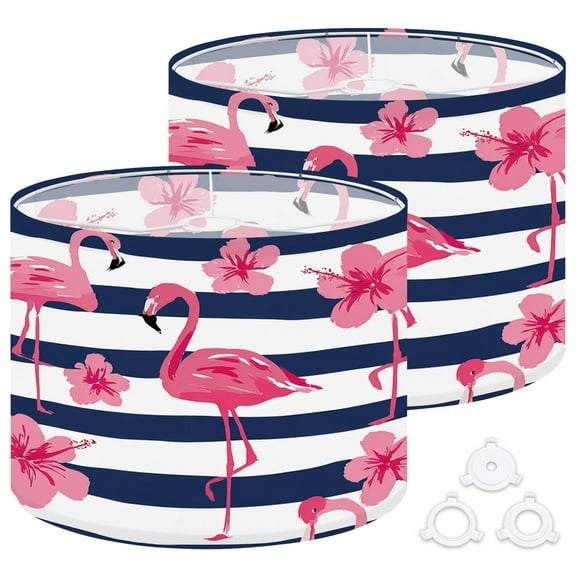 Lamp Shades Set of 2 Easy Assembly Drum Lampshades for Table Lamps Floor Lamps Pendant Light 13"x13"x10" Replacement Lamp Shade