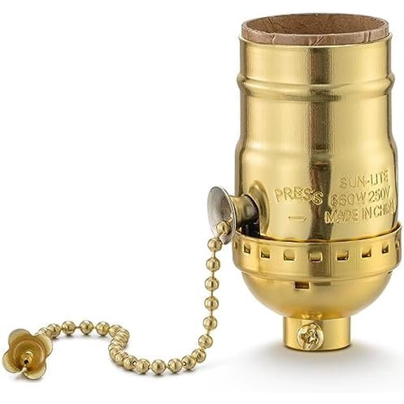 Lamp Socket with Pull Chain, E26 Standard Threaded Base, Lamp for Table and Floor Lamps Replacement, Light Bulb Socket with Pull Chain , UL Listed, 1 Pack ()