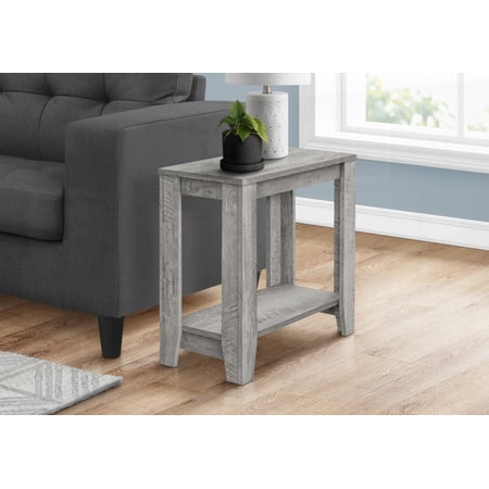 Lamp Table and Nightstand, Contemporary, Industrial Grey Rectangular Accent Table