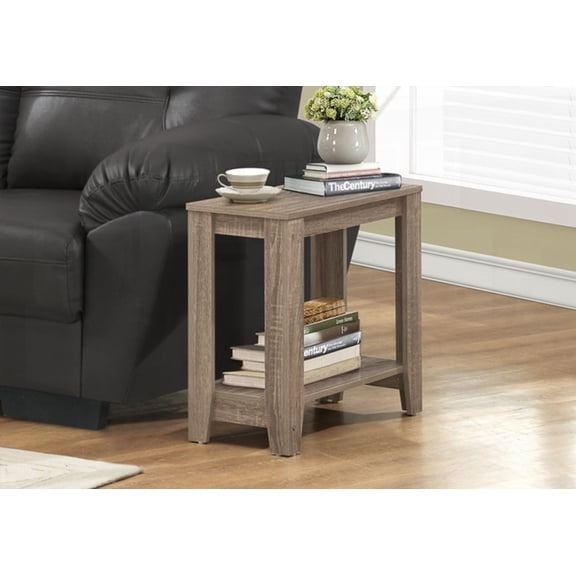 Lamp Table and Nightstand with Transitional Style, Brown Laminate and Thick Panel Finish