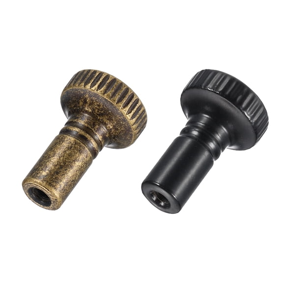 Lamp Turn Knobs On/Off 2 Pcs - Lamp Twist Switch Socket Keys for Fans Fixtures Floor Table Metal Lamp Socket Twist Knob Replacement, Retro Bronze & Black