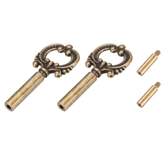 Lamp Turn Knobs On/Off 2 Pcs - Lamp Twist Switch Socket Key for Floor & Table Metal Lamp Socket Twist Extension Knob Replacement, Retro Bronze